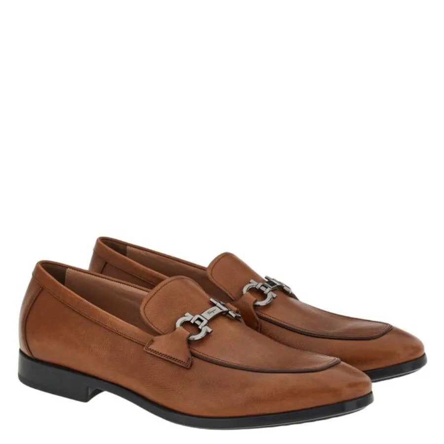 Мокасины Ferragamo Riley Gancini с орнаментом, коричневый — фото 2
