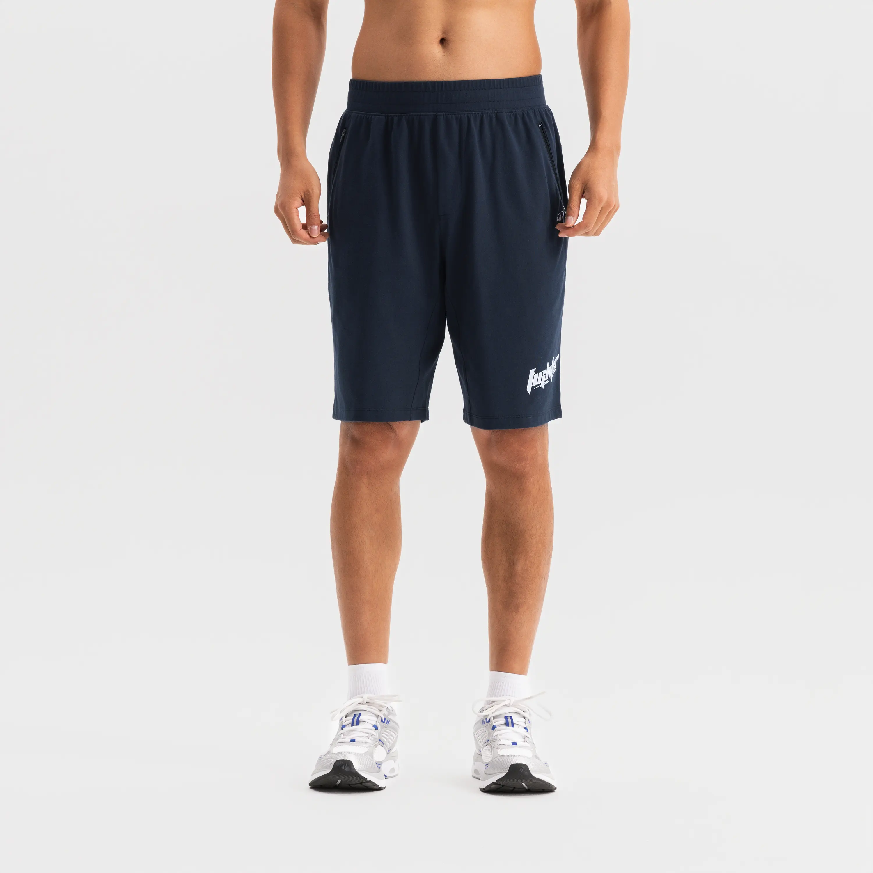 

Мужские базовые спортивные шорты с молнией Domyos — графитовый