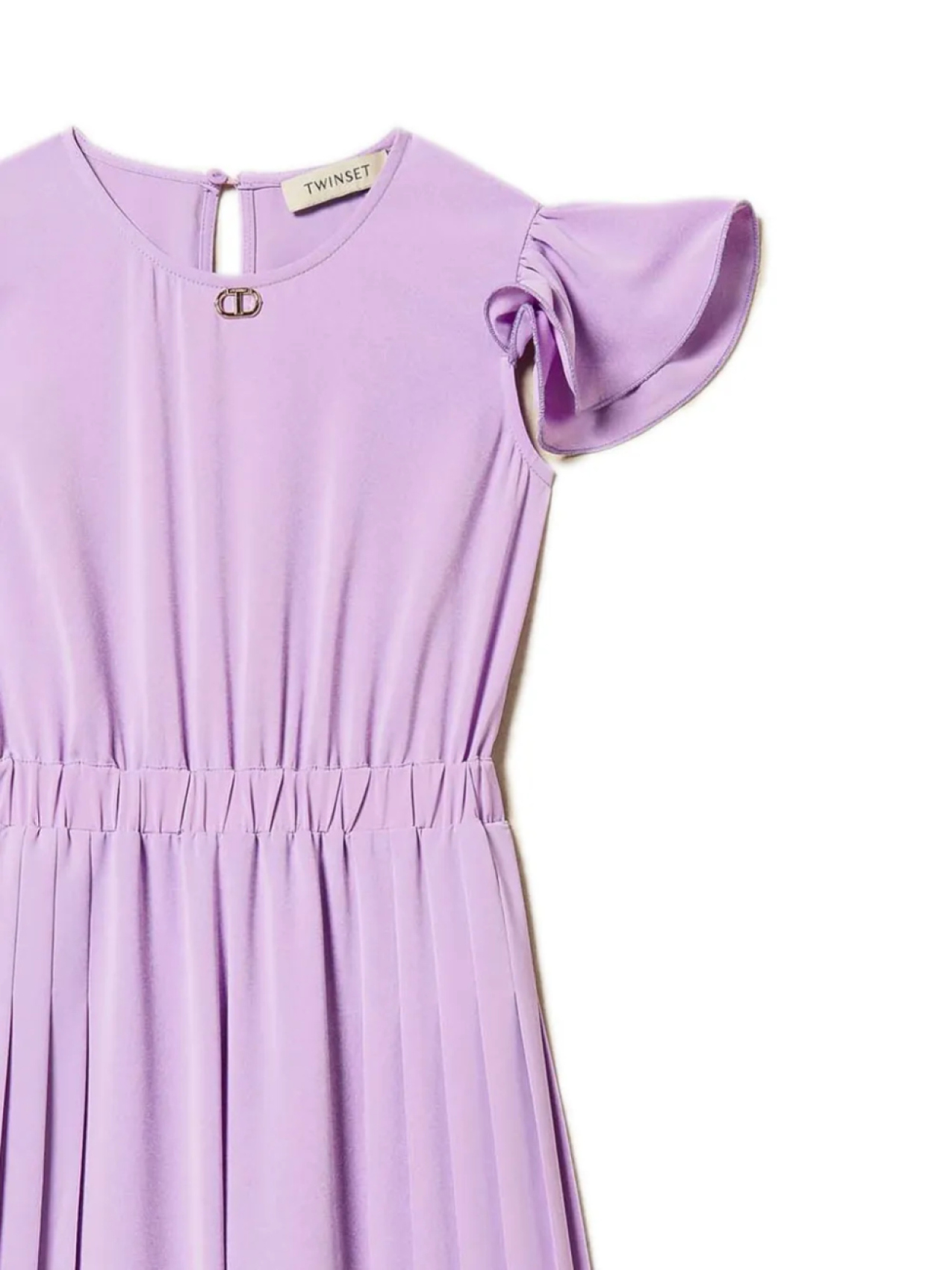 TWINSET Kids крепдешиновый комбинезон со складками, фиолетовый — фото 2
