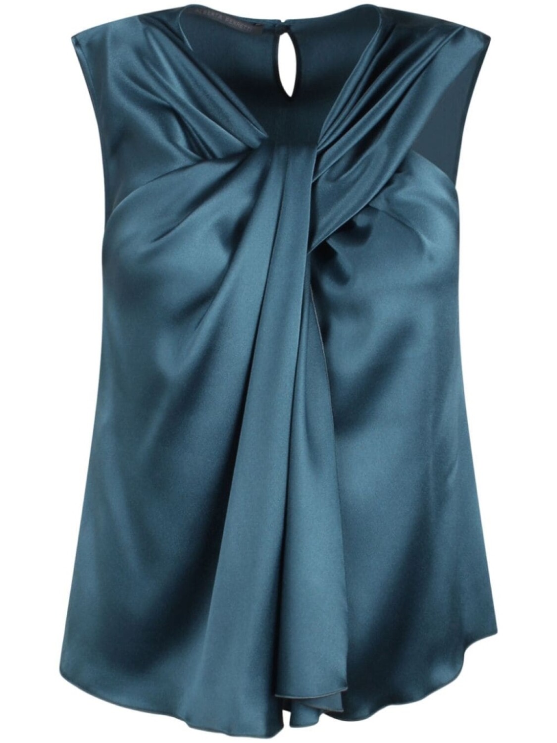 

Топ из атласа с драпировкой от Alberta Ferretti, синий