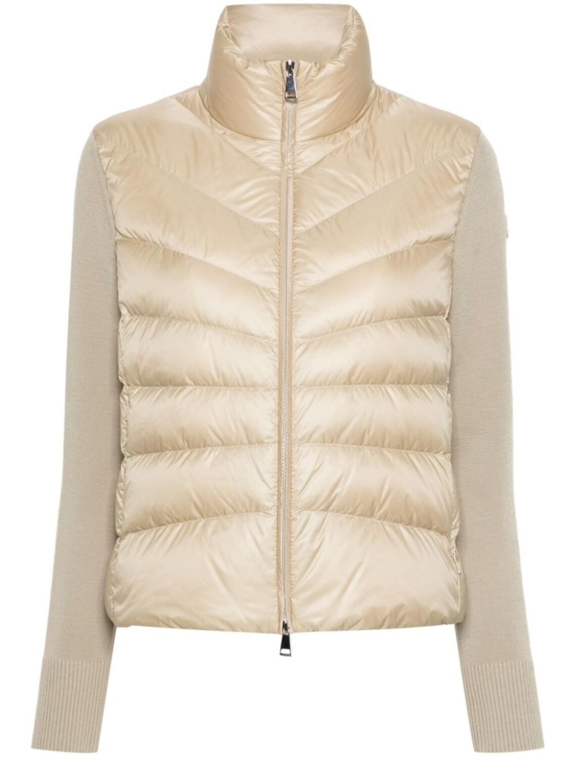 

Moncler пуховик с трикотажными рукавами, нейтральный цвет