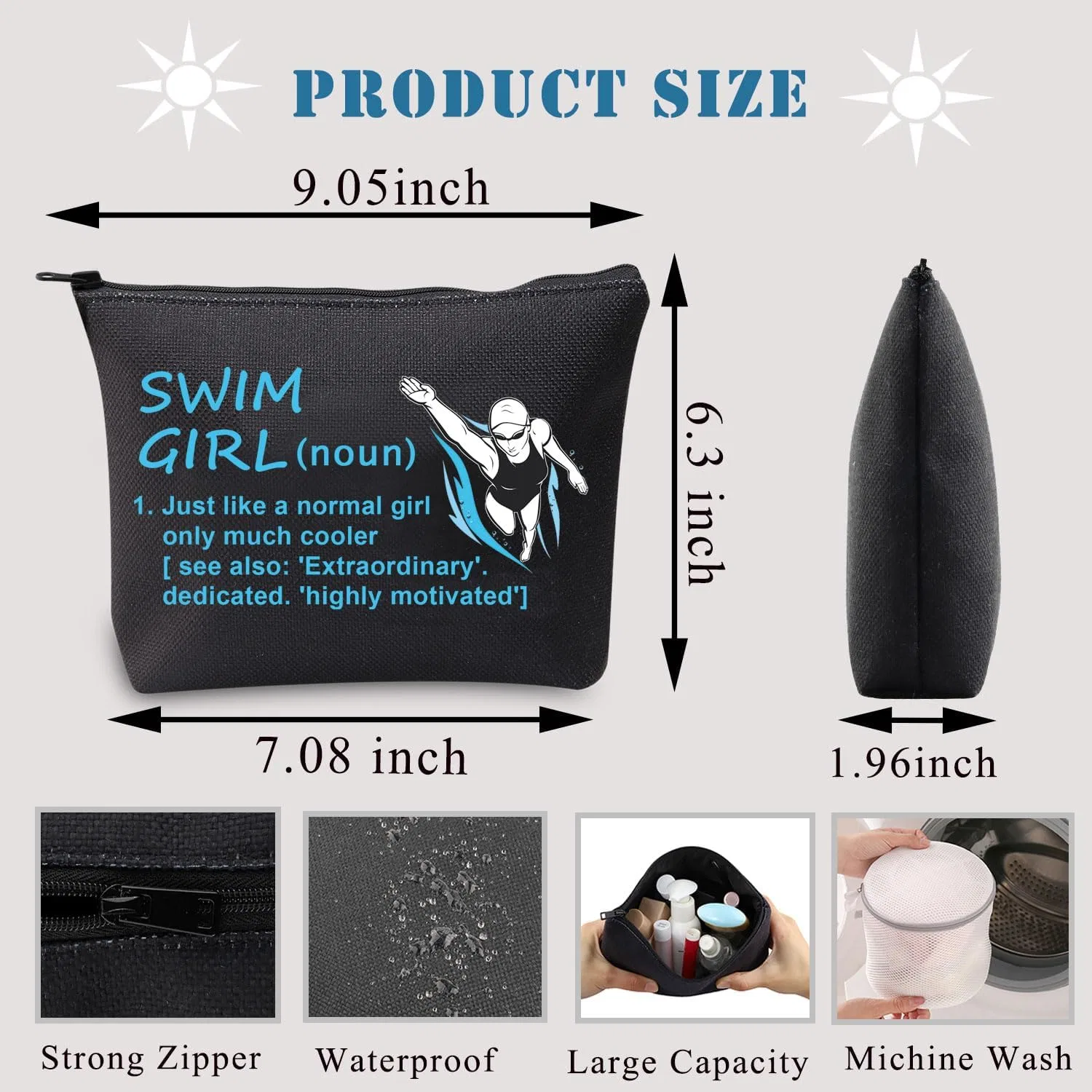 Косметичка «Swim Girl» от PLITI для любителей плавания Pliti, Swim Girl Defin Blu — фото 2