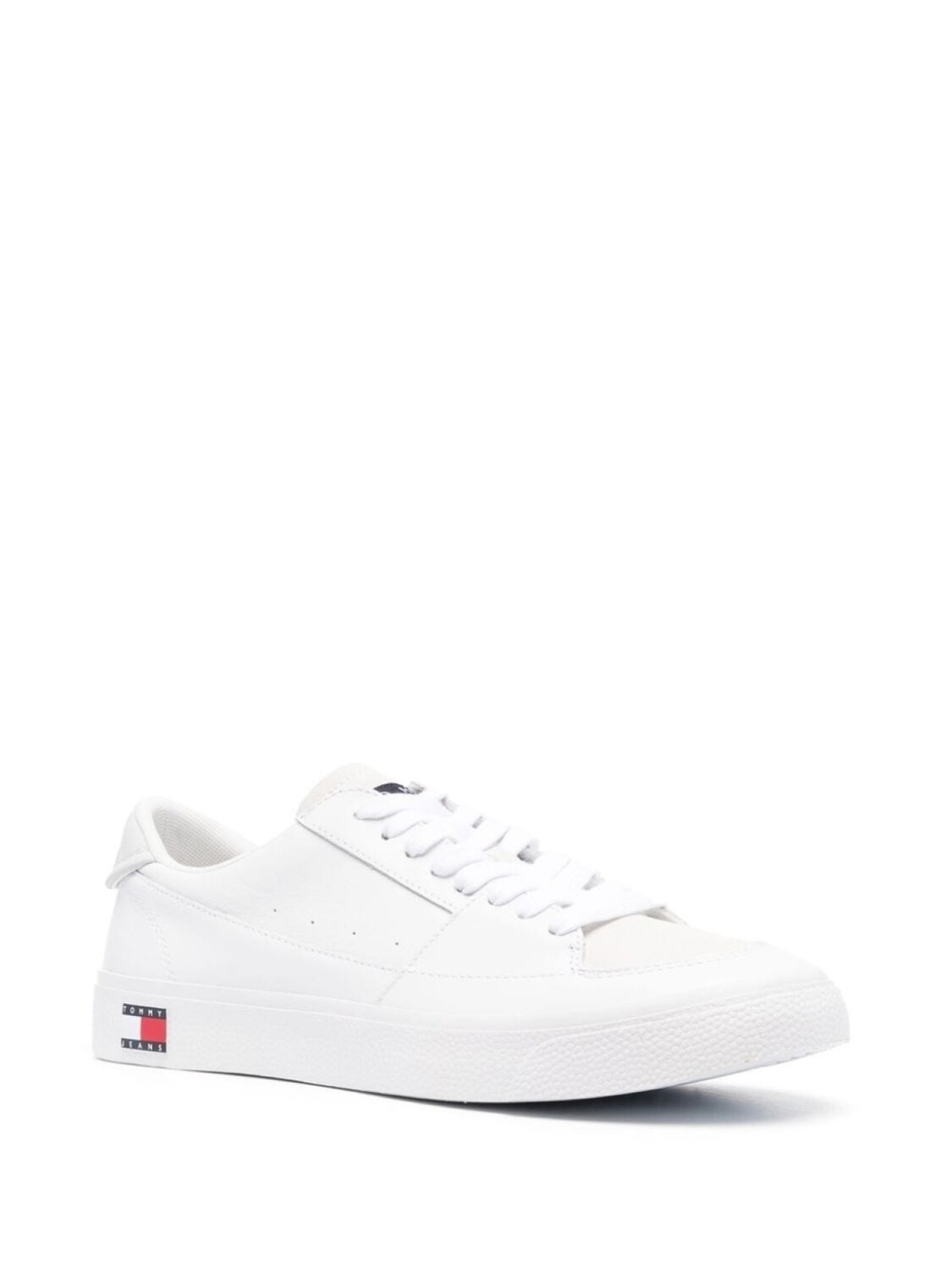 Tommy Jeans logo-detail low-top leather sneakers, белый — фото 2