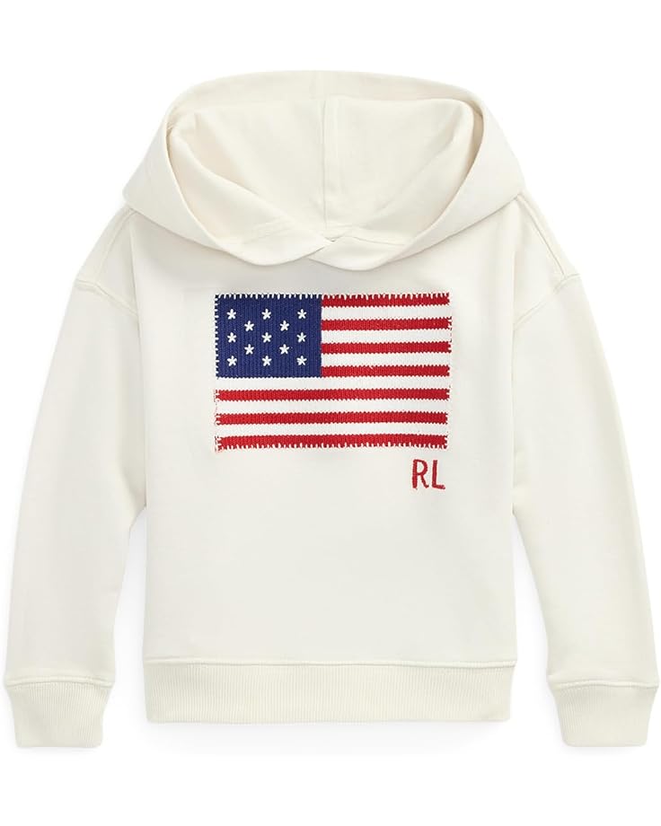 

Худи Polo Ralph Lauren Kids Flag-Appliqué French Terry Hoodie, цвет Nevis