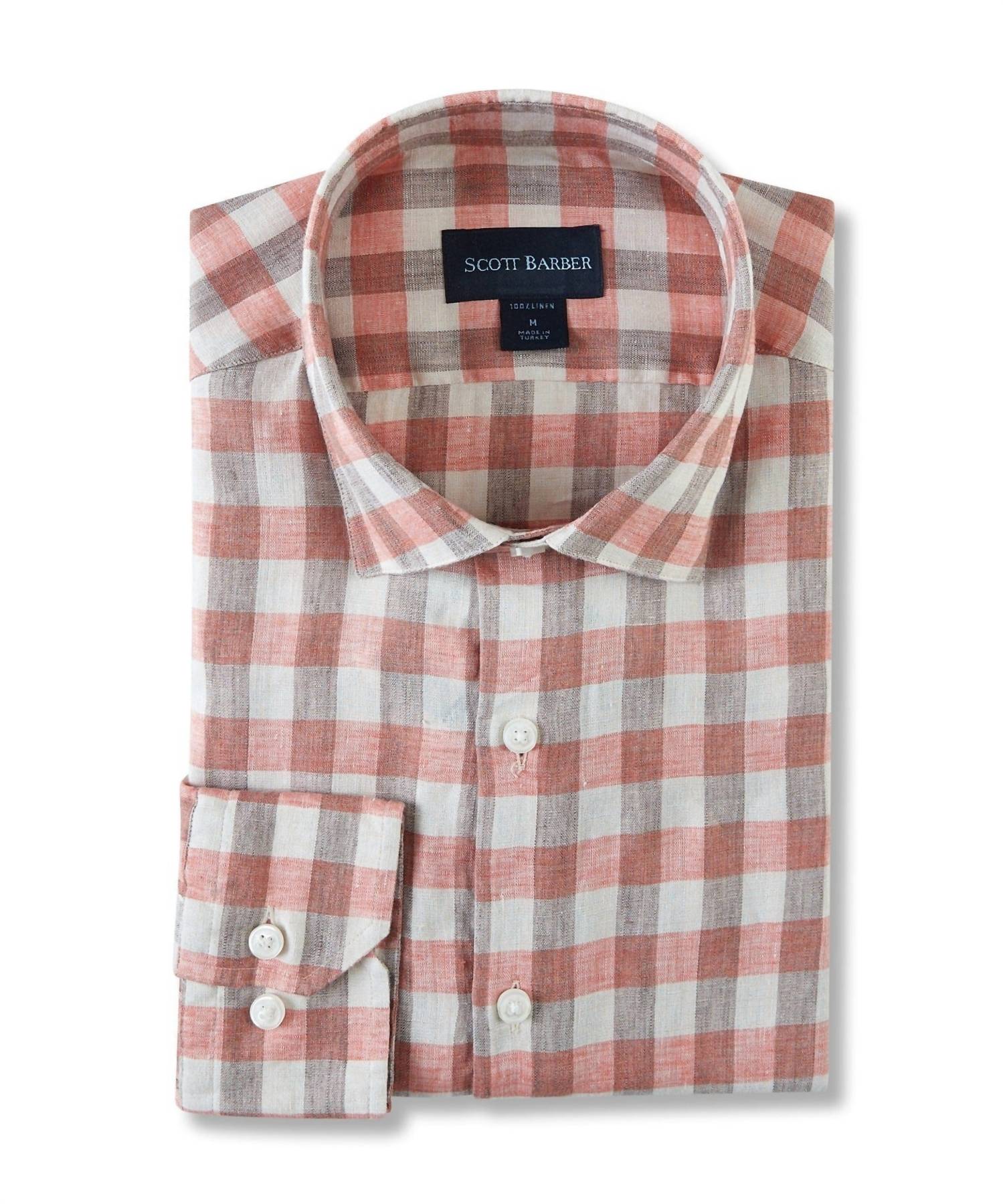 

Рубашка из льна Exploded Gingham в цвете Spice Scott Barber
