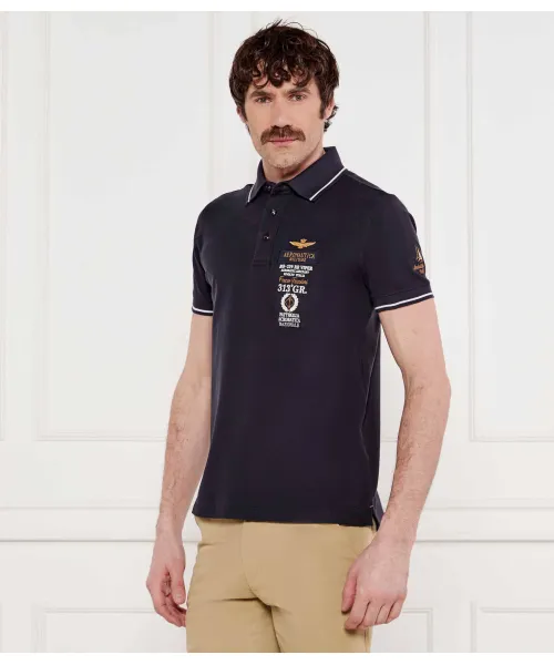 

Футболка поло Regular fit Aeronautica Militare, синий