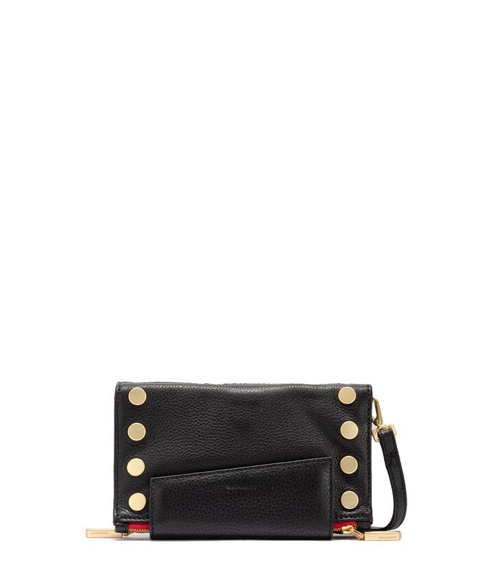 

Кожаный кошелек через плечо Levy Hammitt, цвет Black Brushed Gold Red Zip