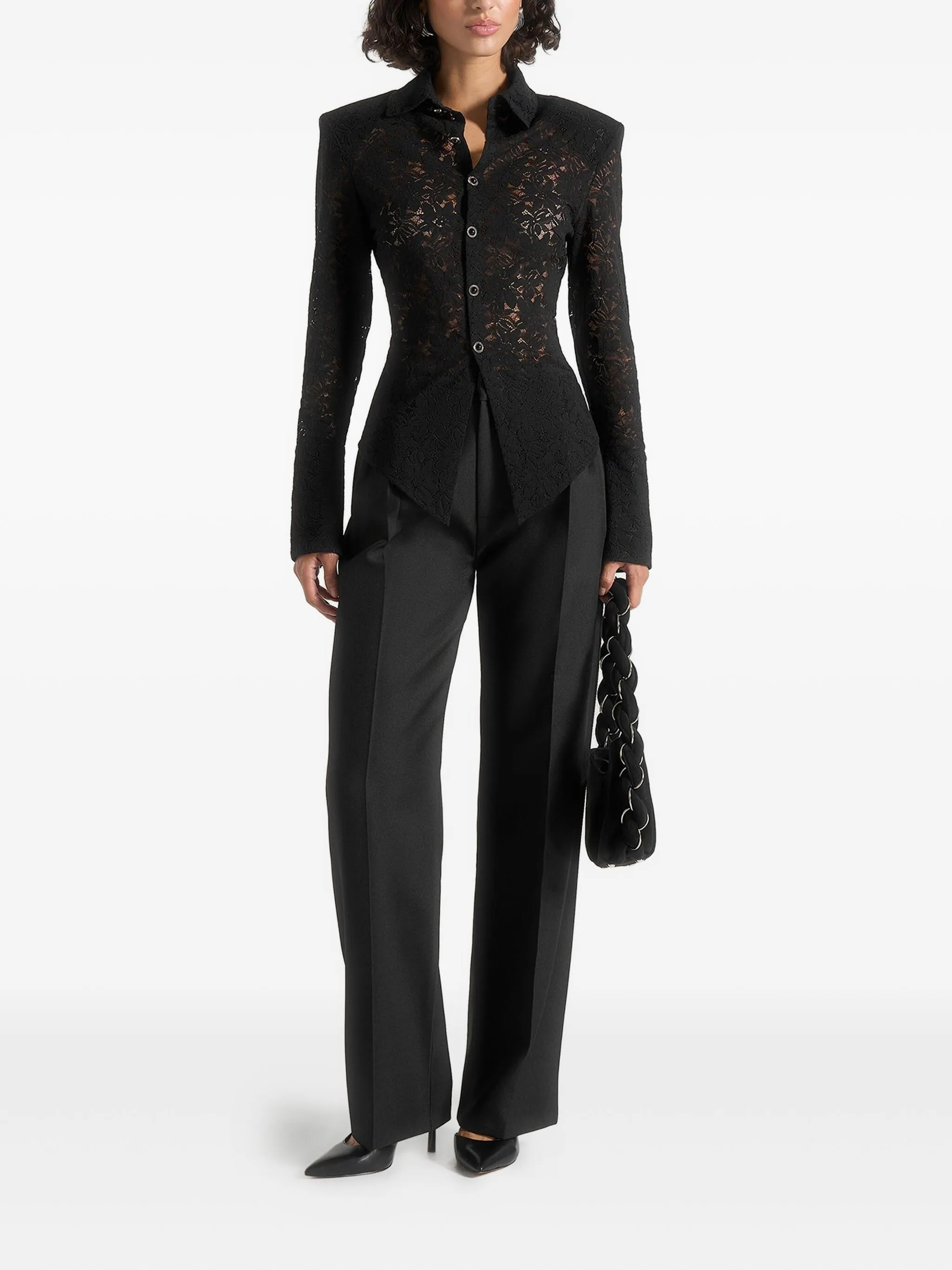 

Кружевная рубашка Sila с расклешенными рукавами Manière De Voir, черный