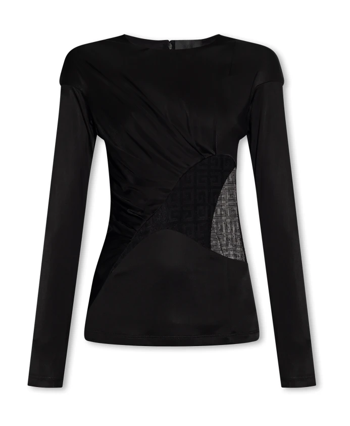 

Топ с кружевной отделкой Givenchy, черный