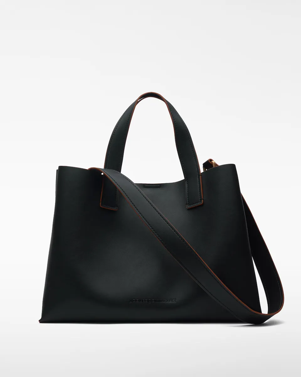 

Большая женская сумка City Bag через плечо с двойными ручками Adolfo Dominguez, черный