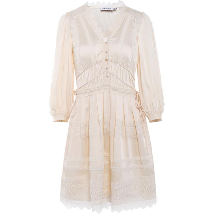 

Self Portrait Короткое платье с короткими рукавами Женское Белое