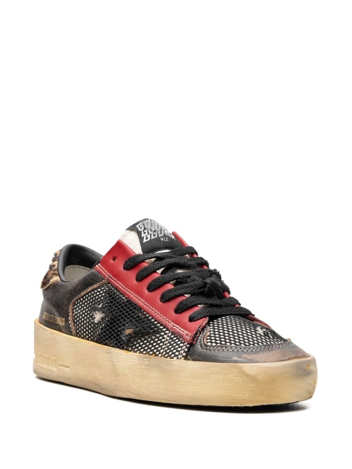 Golden Goose кроссовки Stardan "Черный/Красный/Леопардовый/Коричневый", черный — фото 2