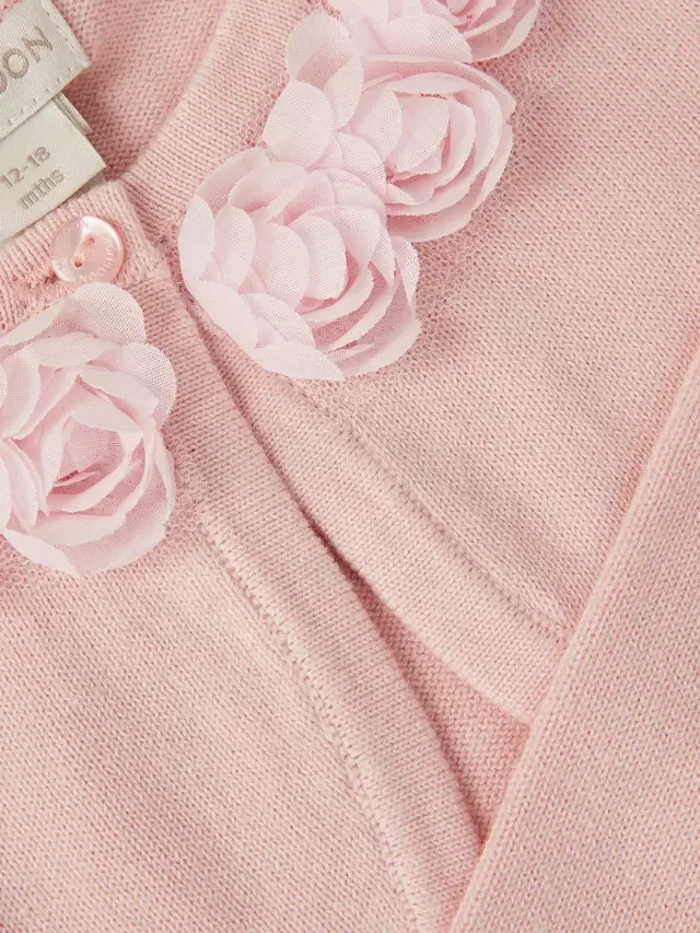 Кардиган Baby Ottilie Appliqué Rose, темно-розовый Monsoon — фото 3