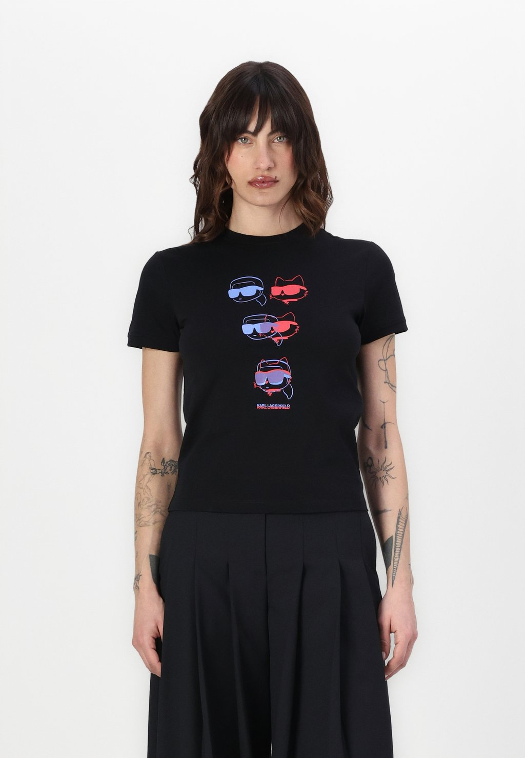 

Футболка с принтом IKON FITTED KARL LAGERFELD, черный