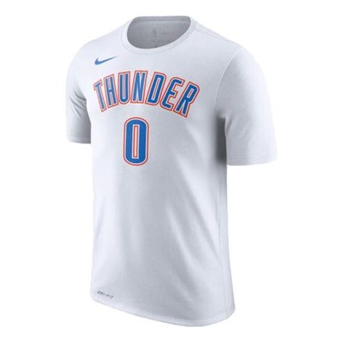 

Футболка nba thunder westbrook № 0 спортивная футболка мужская белая Nike, белый