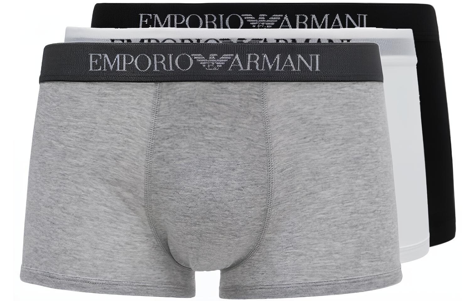 EMPORIO ARMANI Мужские трусы, Многоцветный (белый, серый, черный) — фото 2