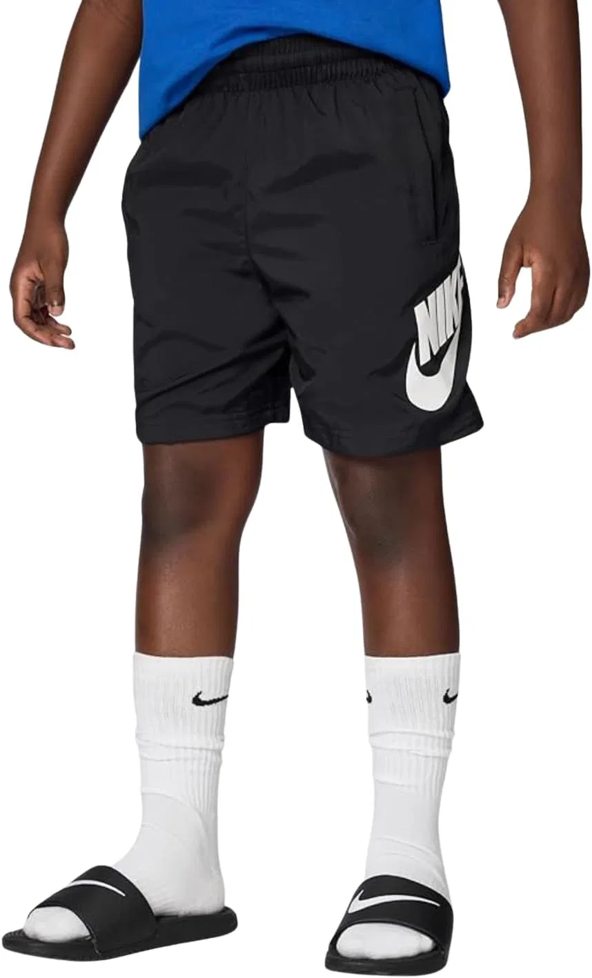 Детские шорты Nike Kids' Club из тканого материала, черно-белый