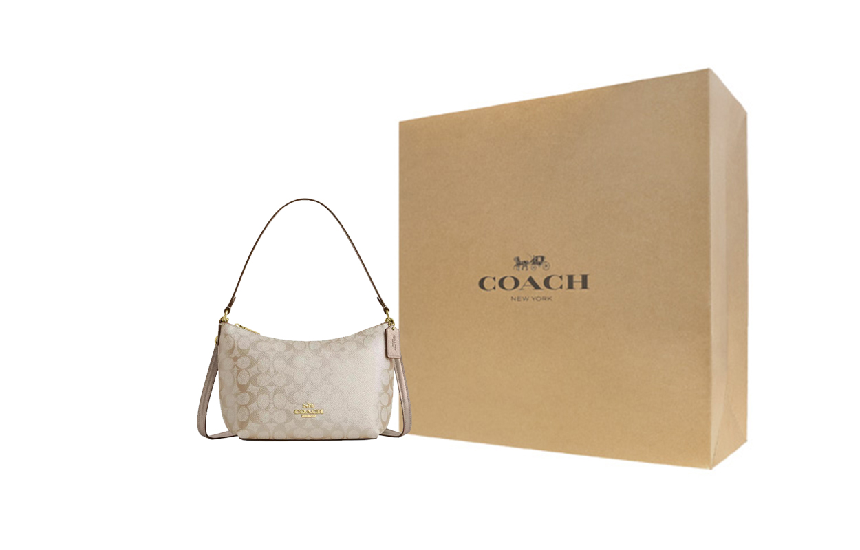 

COACH Портативная сумка через плечо из лакированного полотна