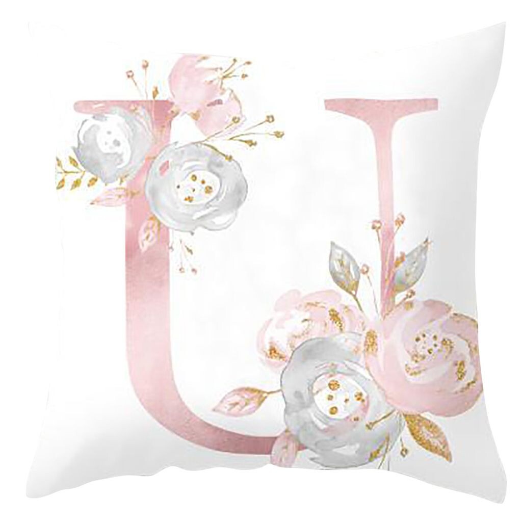 

Наволочка с английским алфавитом и цветочным принтом, поясная наволочка, украшение для свадебной кровати-U Stuttg