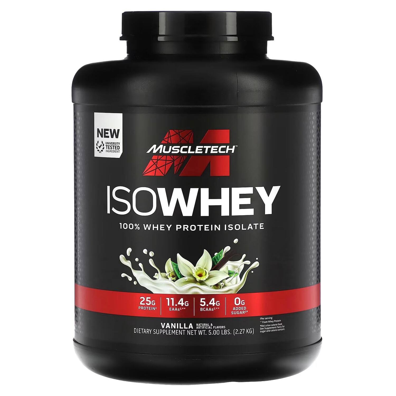 

IsoWhey, 100% изолят сывороточного протеина, ваниль, 5 фунтов (2,27 кг) Muscletech