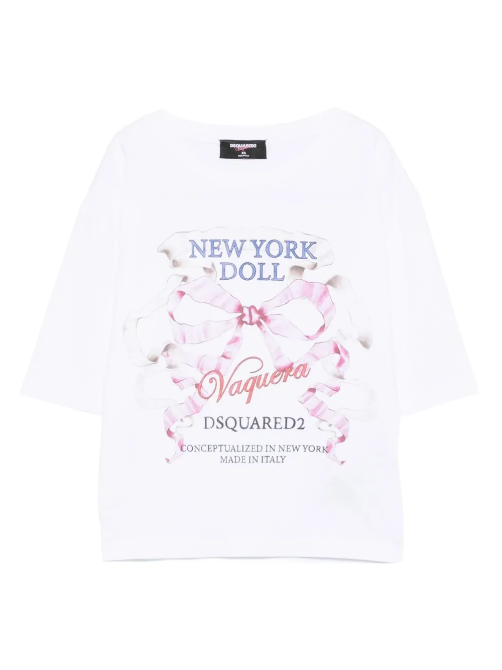 

Топ с принтом DSQUARED2, белый