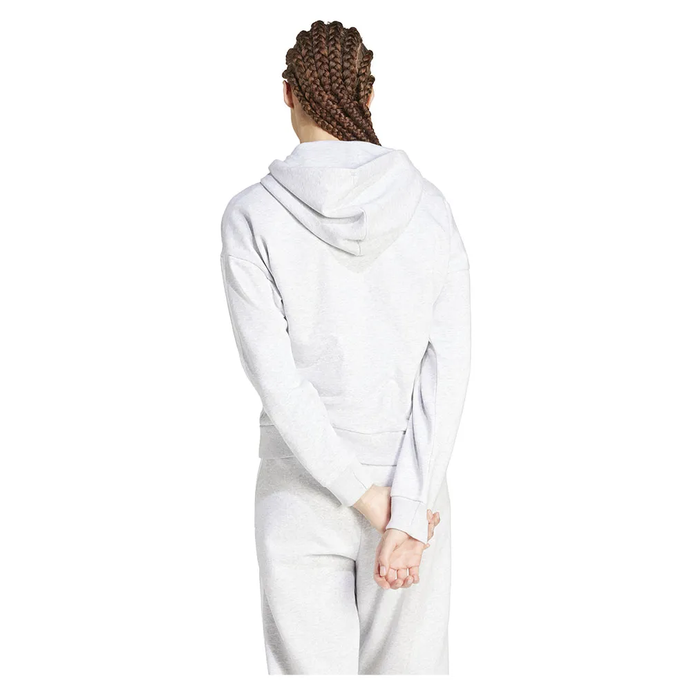 Толстовка adidas Essentials 3 Stripes Fleece full zip, белый — фото 2