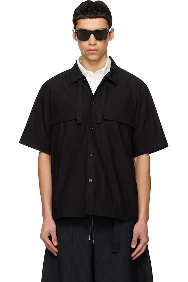 

Хлопковая рубашка для пишущей машинки Sacai, черный