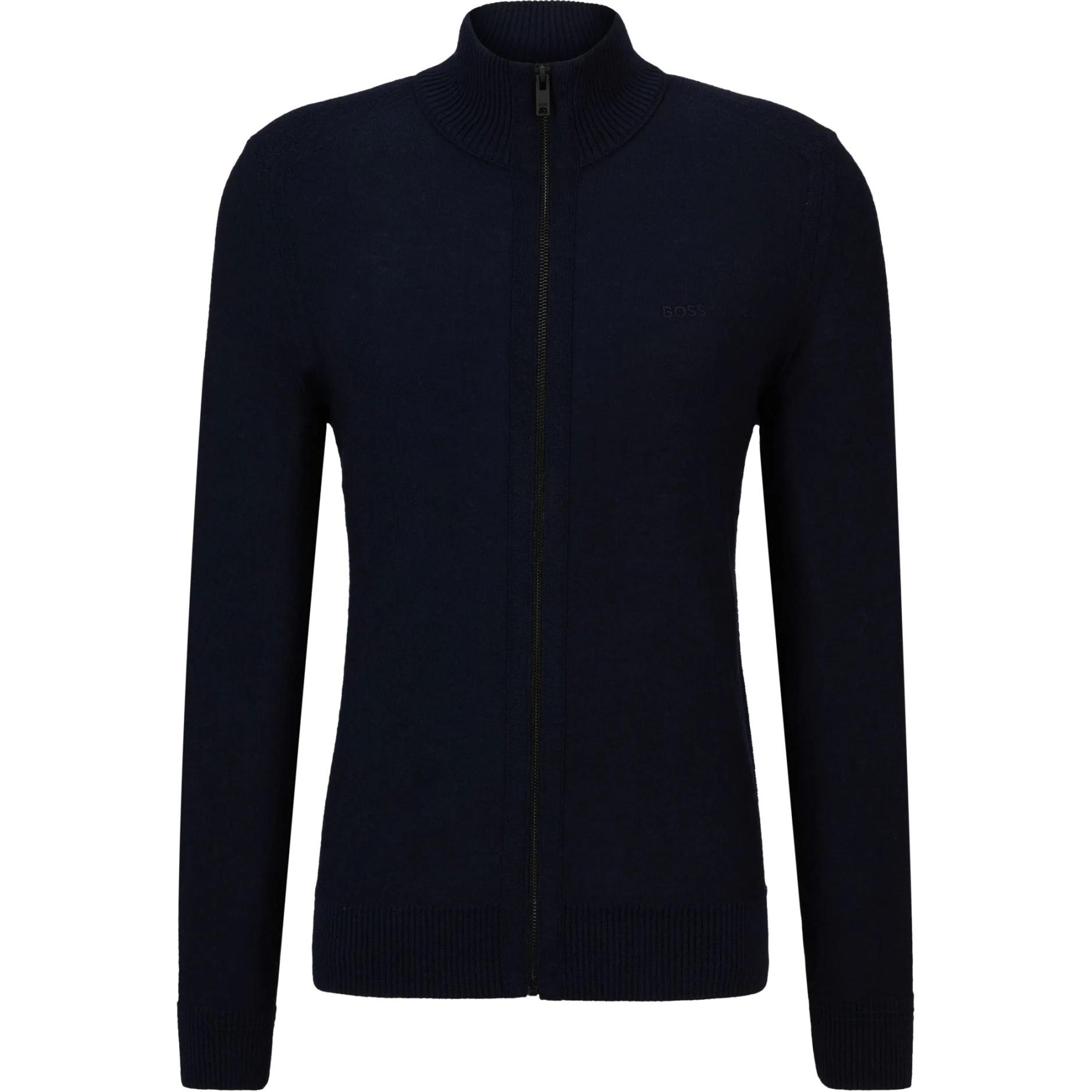 

HUGO BOSS Кардиган с вышитым логотипом на молнии, Dark Blue