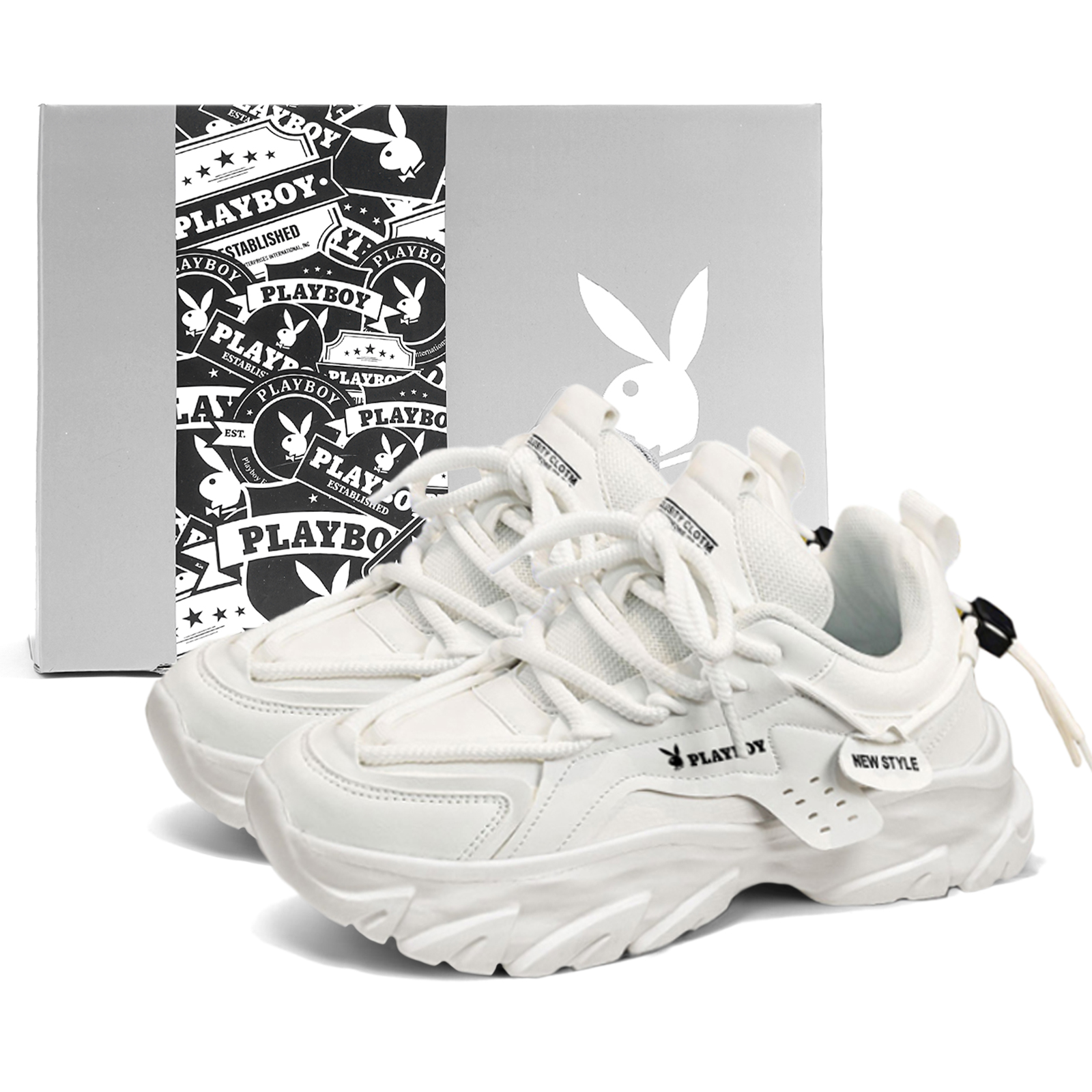 

Низкие массивные кроссовки мужские Playboy, White