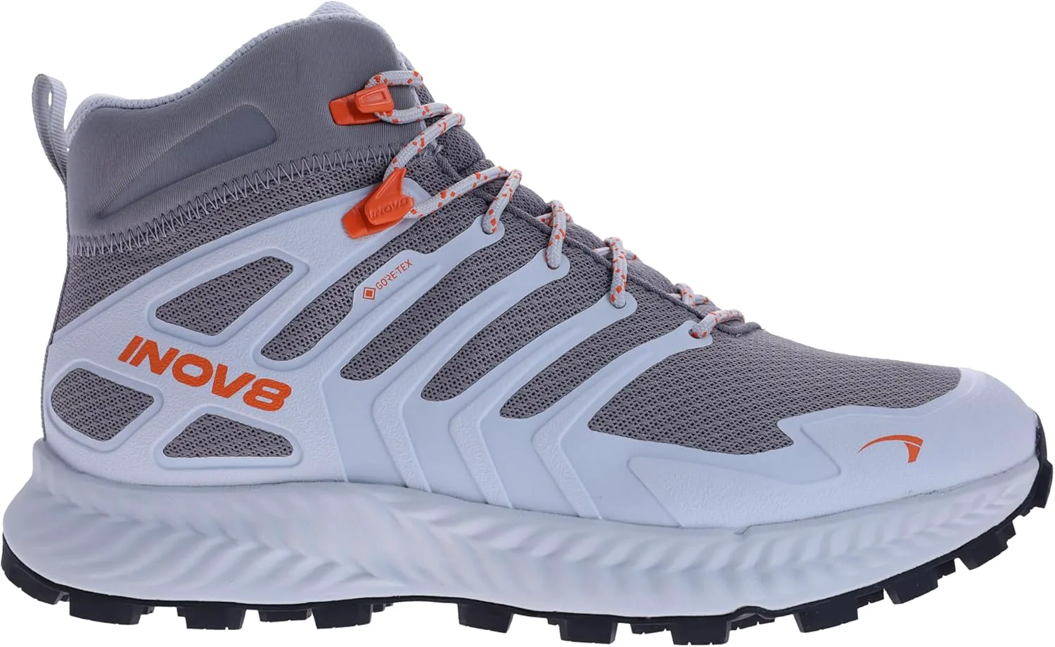 Мужские кроссовки INOV8 Roclite Mid GTX, серый/светло-серый/оранжевый — фото 4