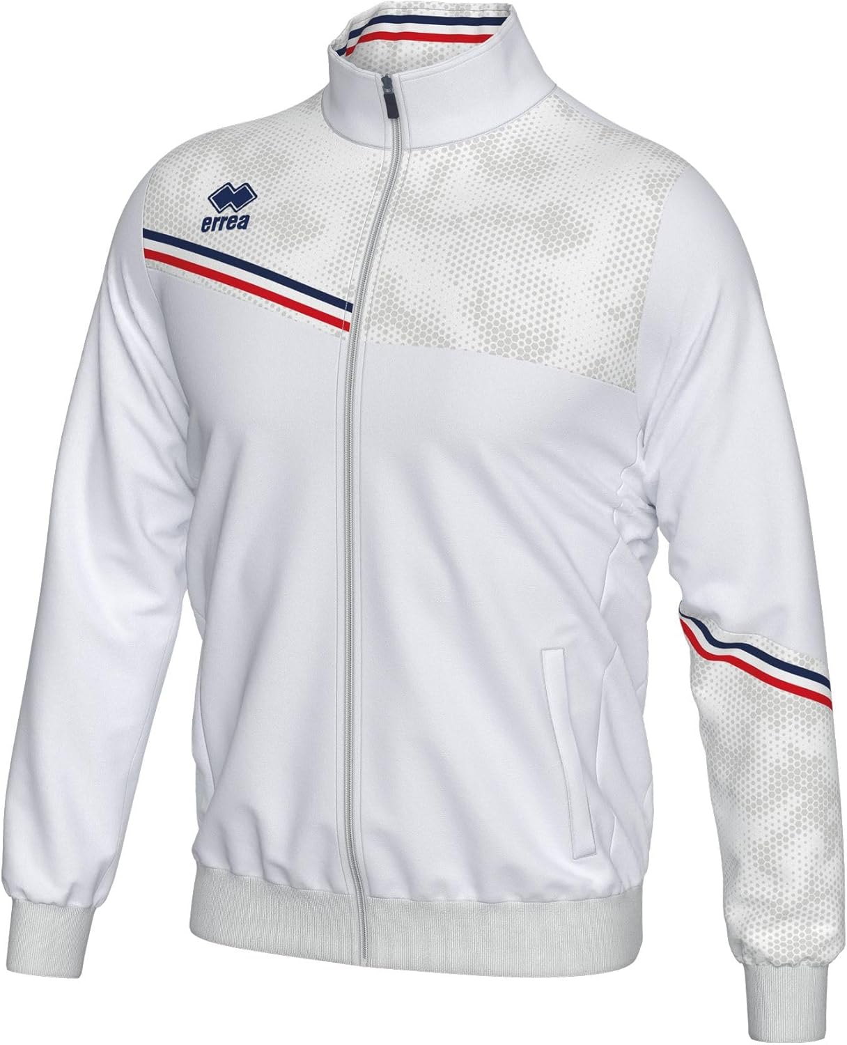 

Мужская толстовка ERREA (ERICK) на молнии, с карманами и антистатическими свойствами , белый/темно-синий/красный
