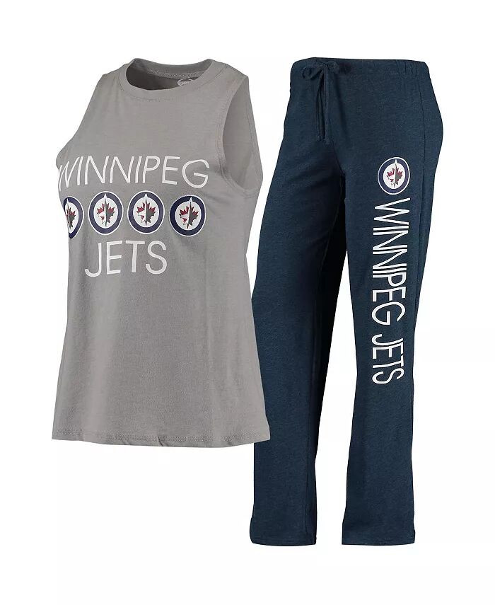 

Женский серый, темно-синий Winnipeg Jets Meter майка и брюки для сна Concepts Sport