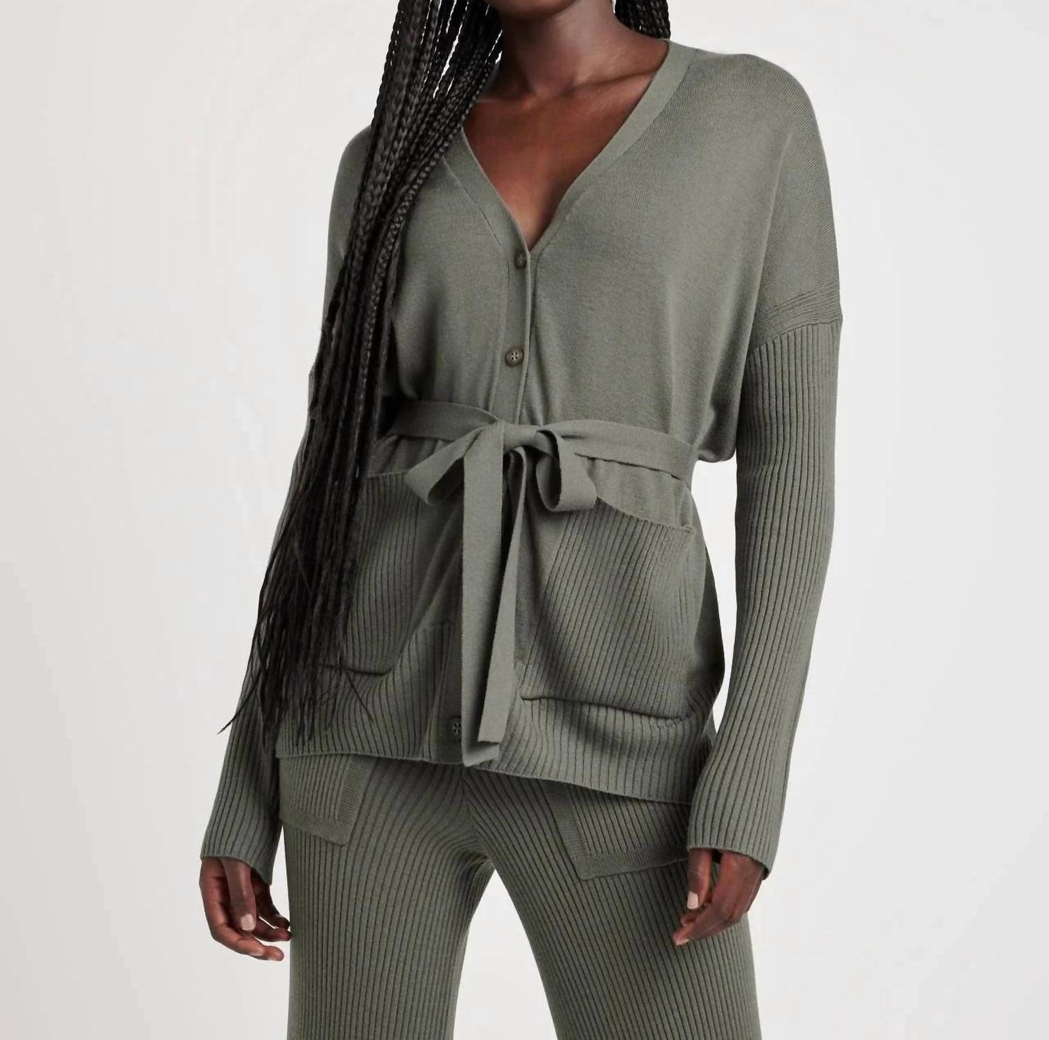 

Кардиган-туника Georgie в мягком винтажном оливковом цвете Splendid