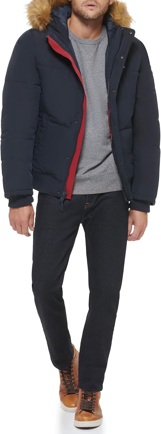 Мужская стеганая куртка-бомбер Tommy Hilfiger Arctic Cloth (стандартная и для больших и высоких), Navy Tech — фото 2