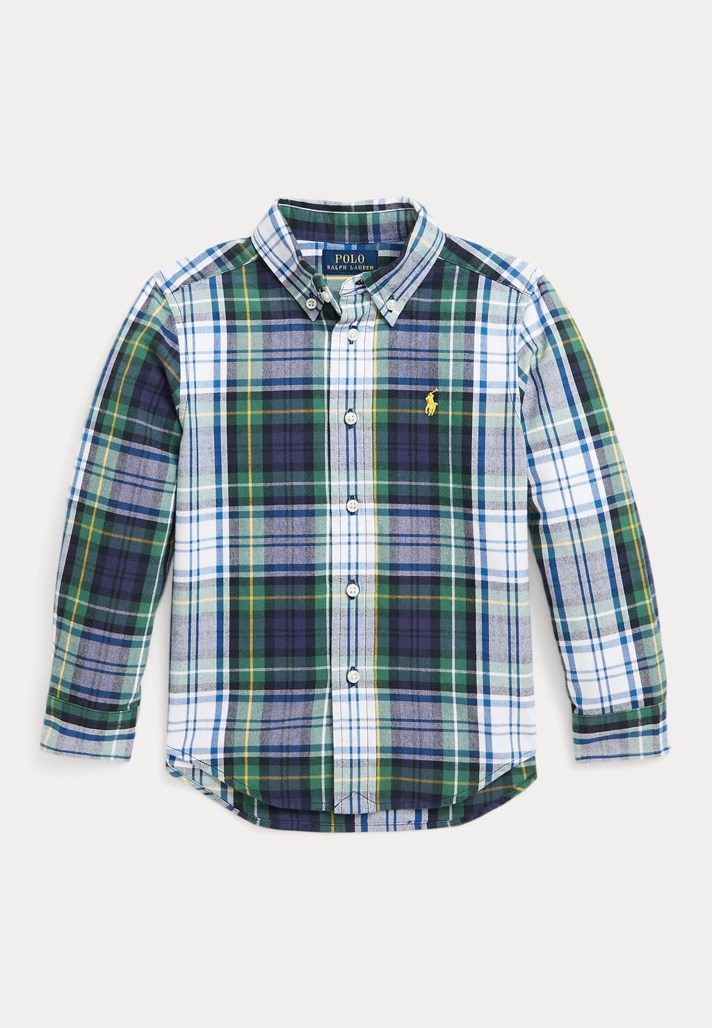 

Рубашка PLAID BRUSHED COTTON OXFORD SHIRT Polo Ralph Lauren, голубой
