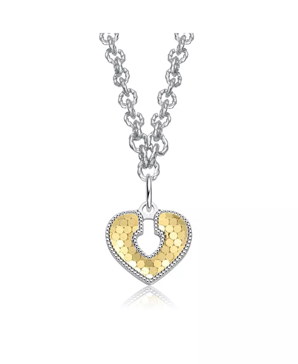 

Двухцветное текстурированное ожерелье с подвеской в виде открытого замка Rachel Glauber, white