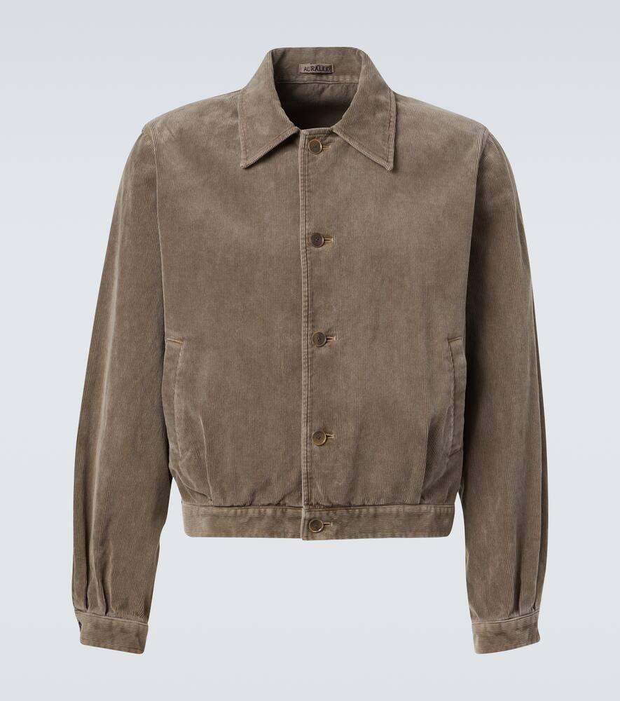 

Хлопковая куртка-блузон из вельвета Auralee, Olive Brown