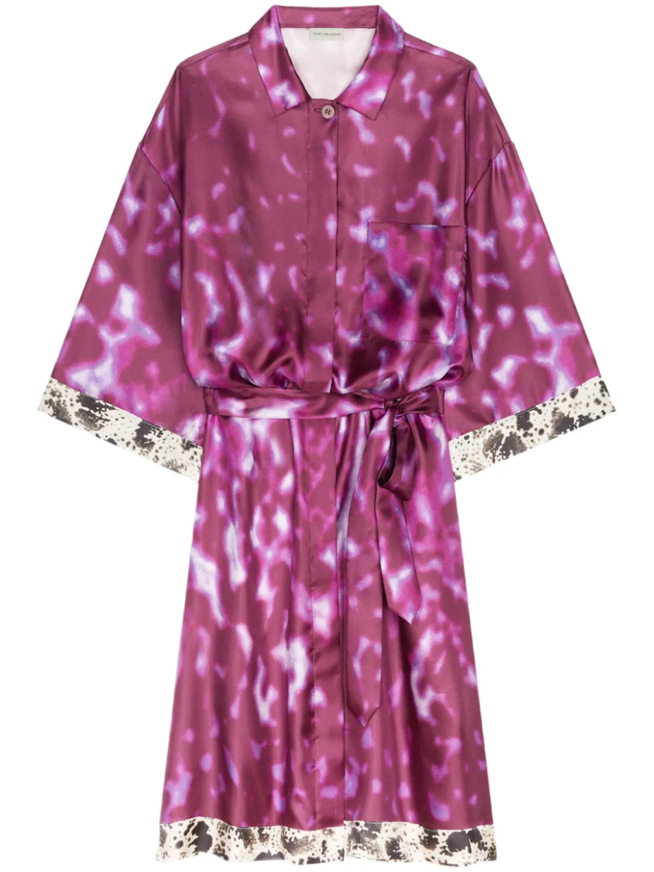 

DRIES VAN NOTEN шелковое платье-рубашка, розовый