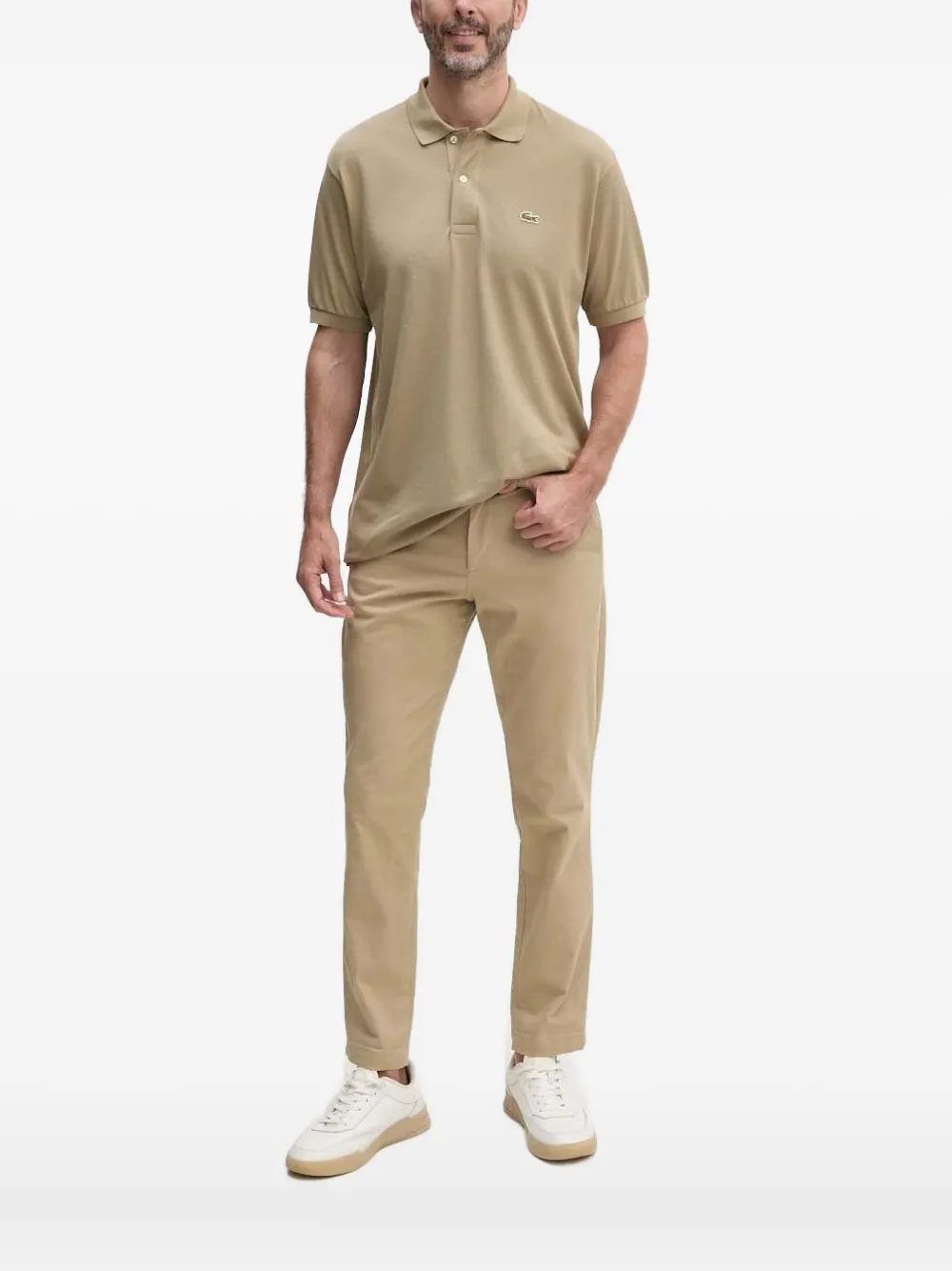 

Рубашка-поло с вышитым логотипом Lacoste, нейтральный