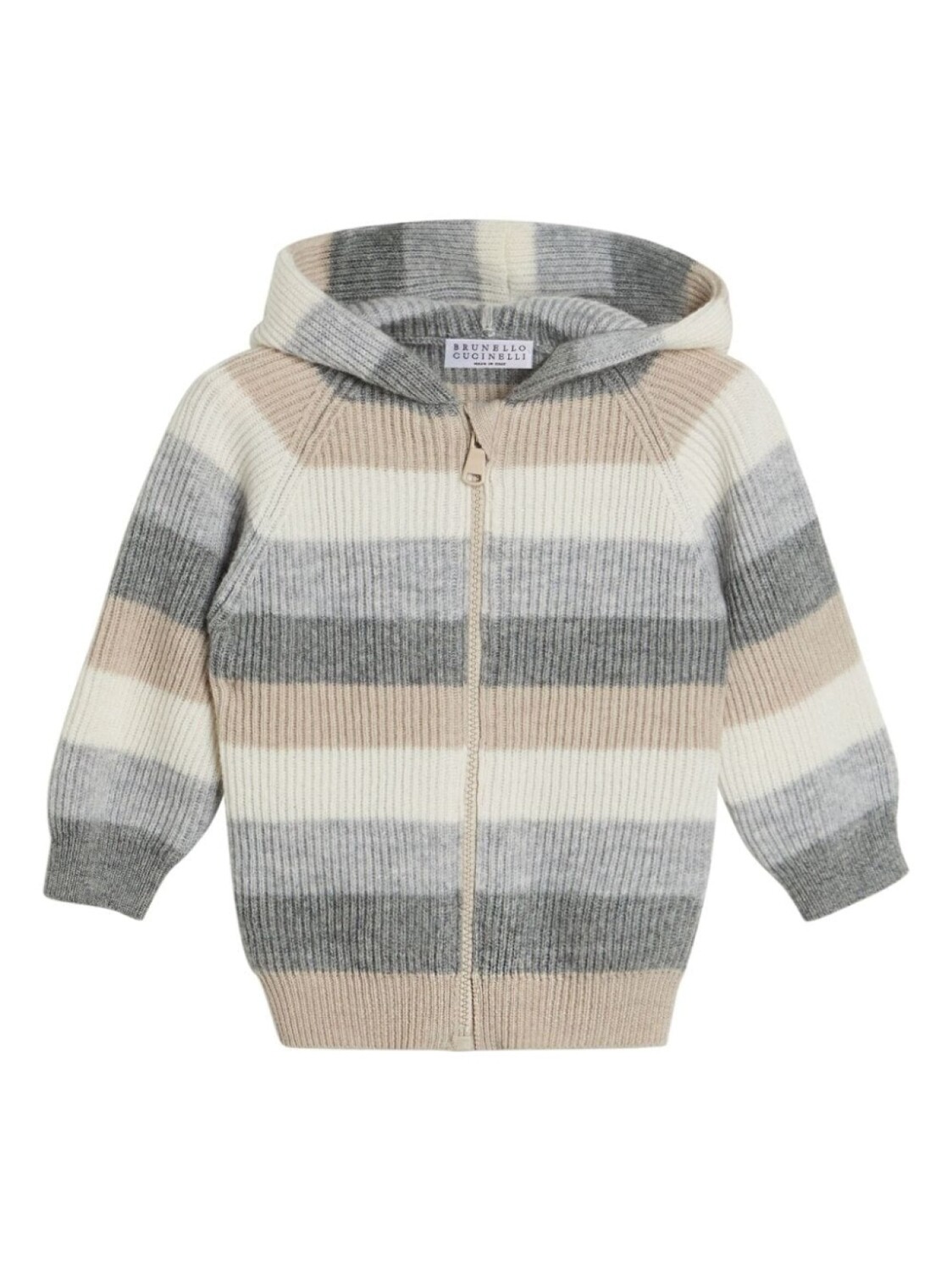 

Brunello Cucinelli Kids кашемировый кардиган в рубчик, нейтральный цвет