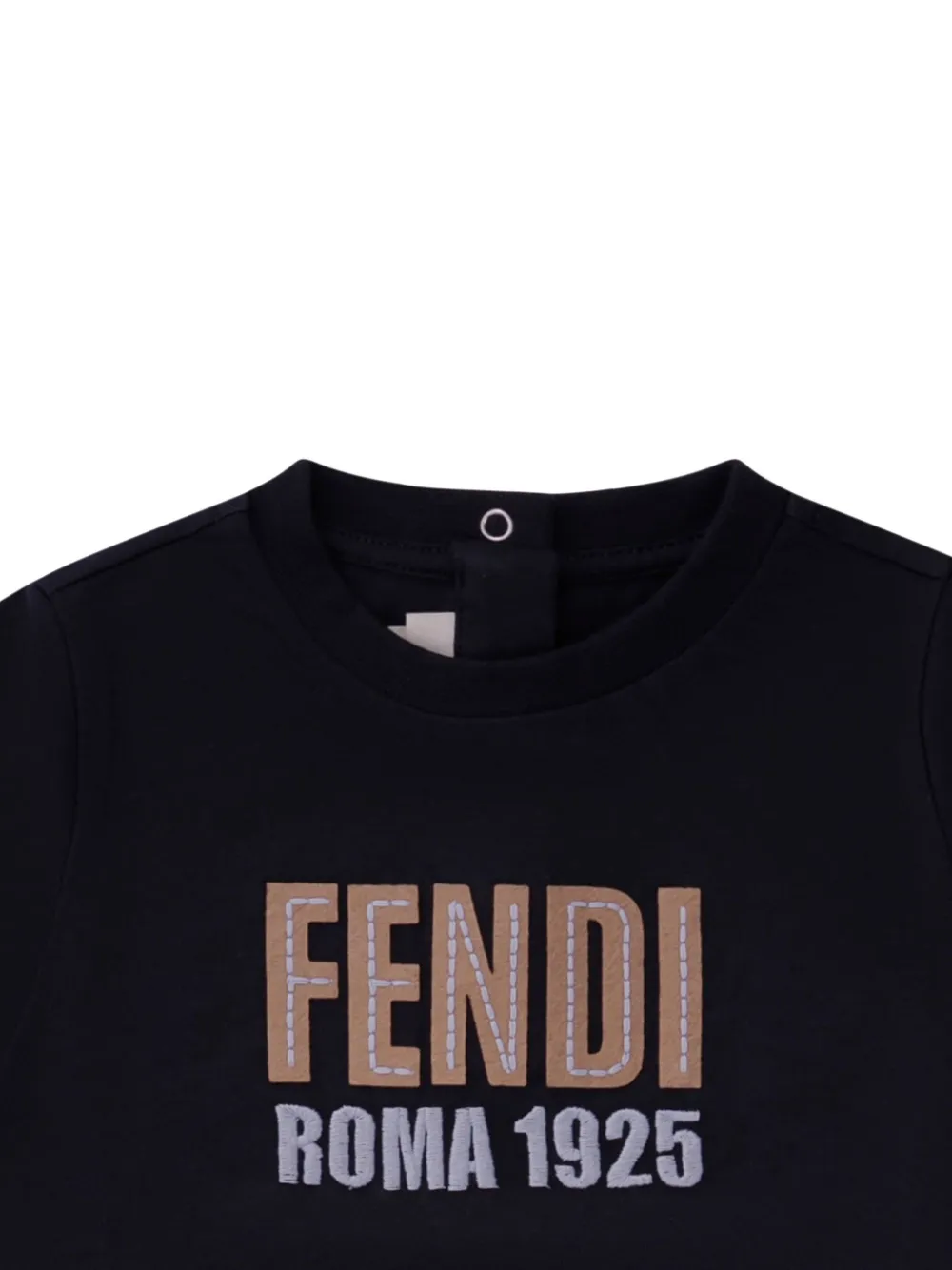 Футболка с нашивкой-логотипом Fendi Kids, синий — фото 3