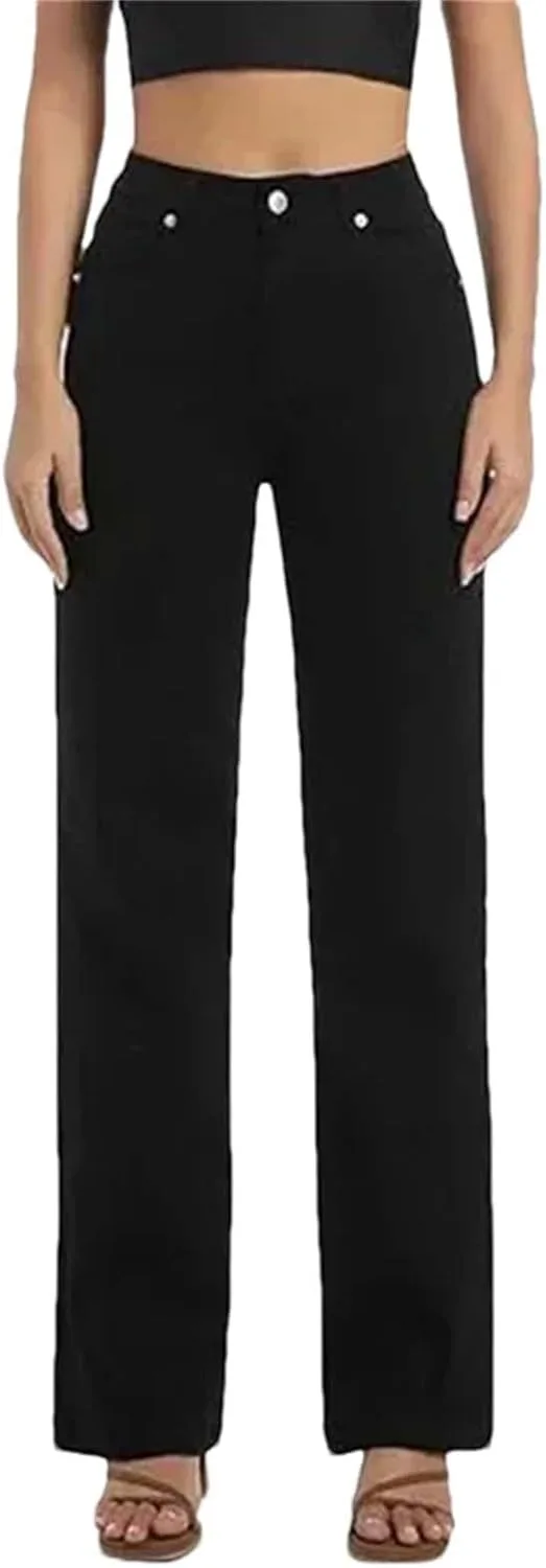 

Женские джинсы с высокой талией и широкими штанинами Hndudnff