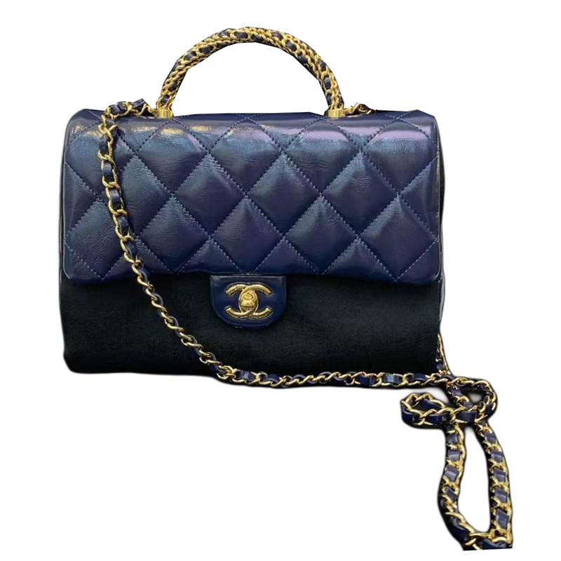 

CHANEL Кожаная мини-сумка через плечо женская синяя