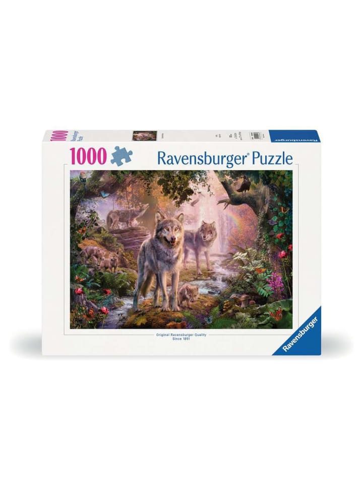 

Пазл Ravensburger из 1000 деталей: Волчья семья летом, красочный