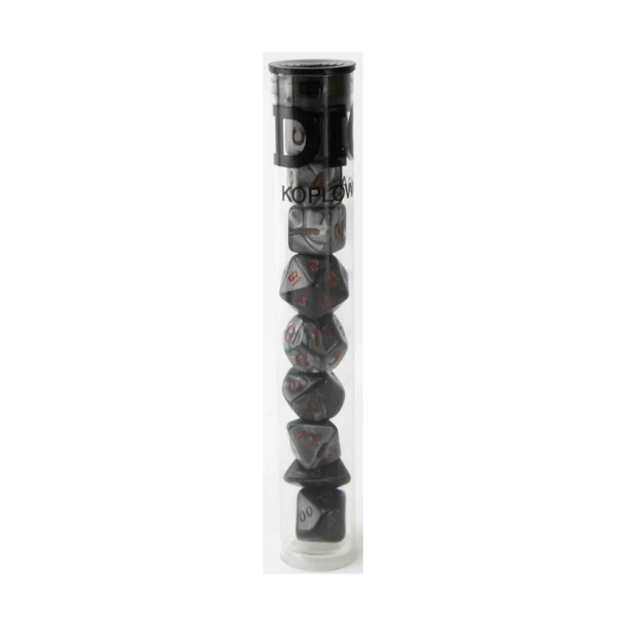

Мини-набор Poly Poly, уголь с красным (9), Dice - Mini Pearlized Poly Sets (12mm)