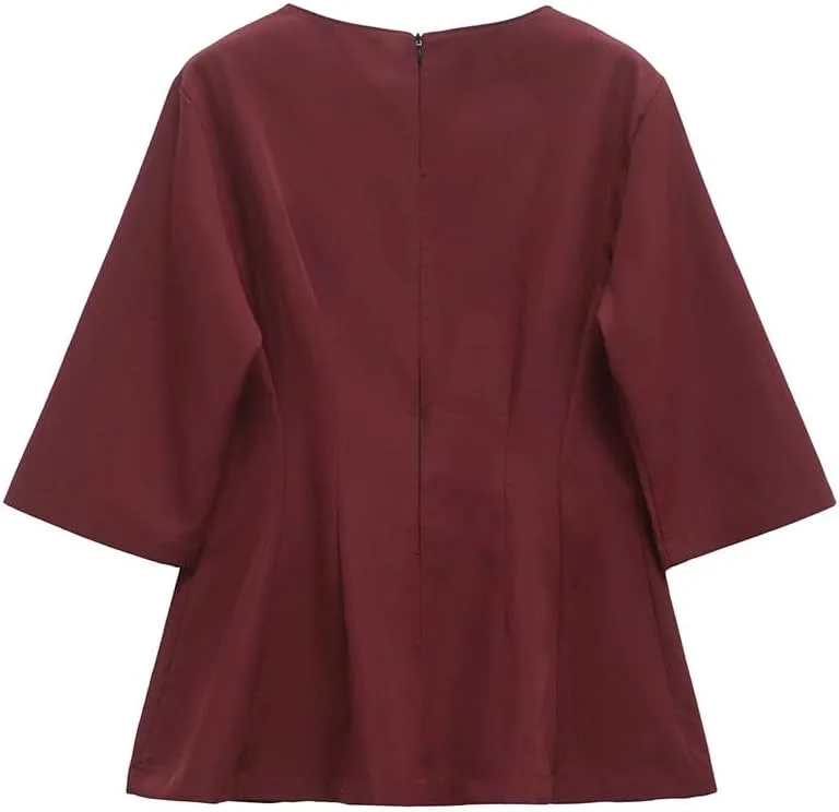 Женская футболка Vintage Casual с короткими рукавами и круглым вырезом — фото 2