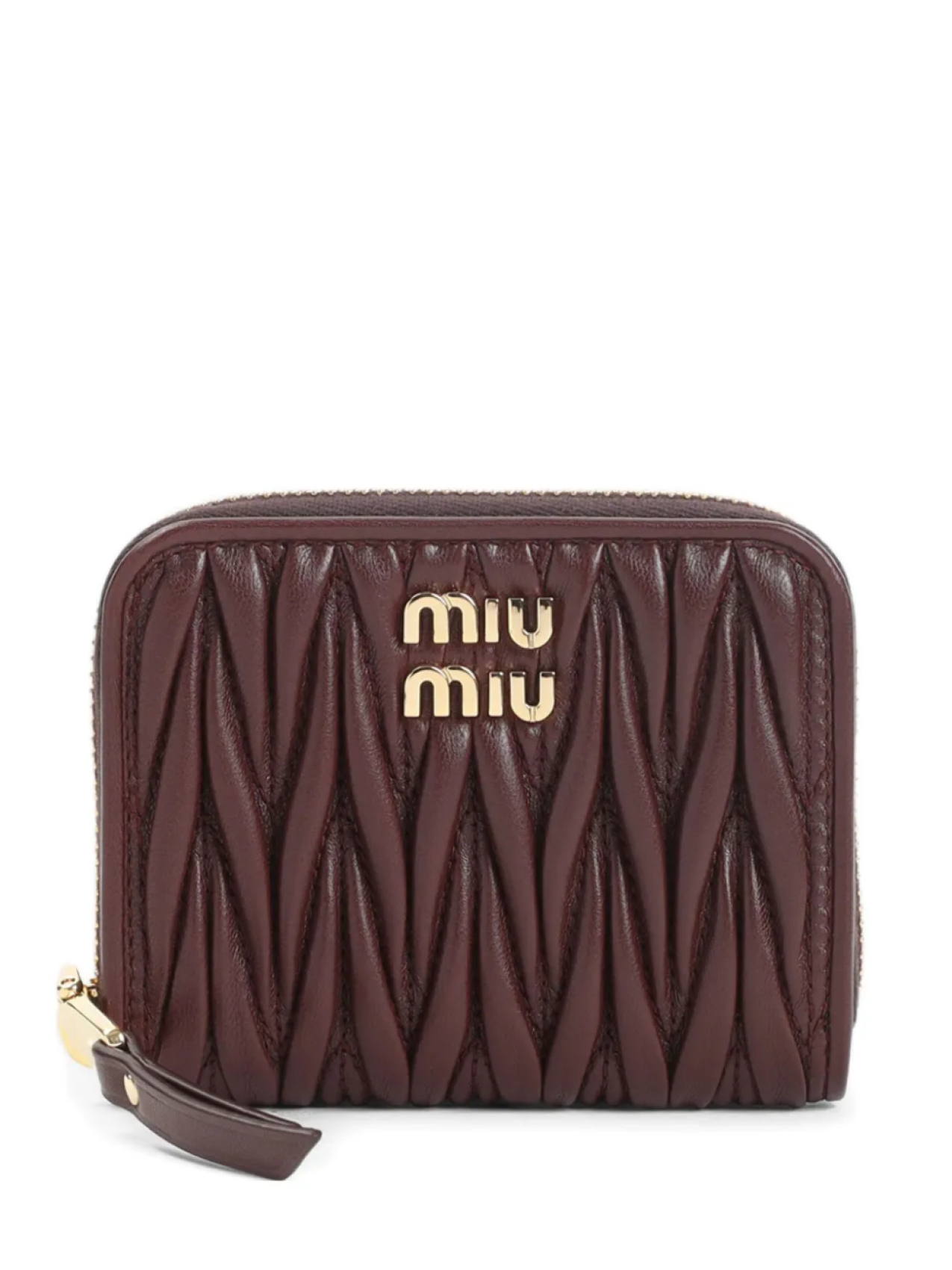 

Стеганый кошелек на молнии Miu Miu, коричневый