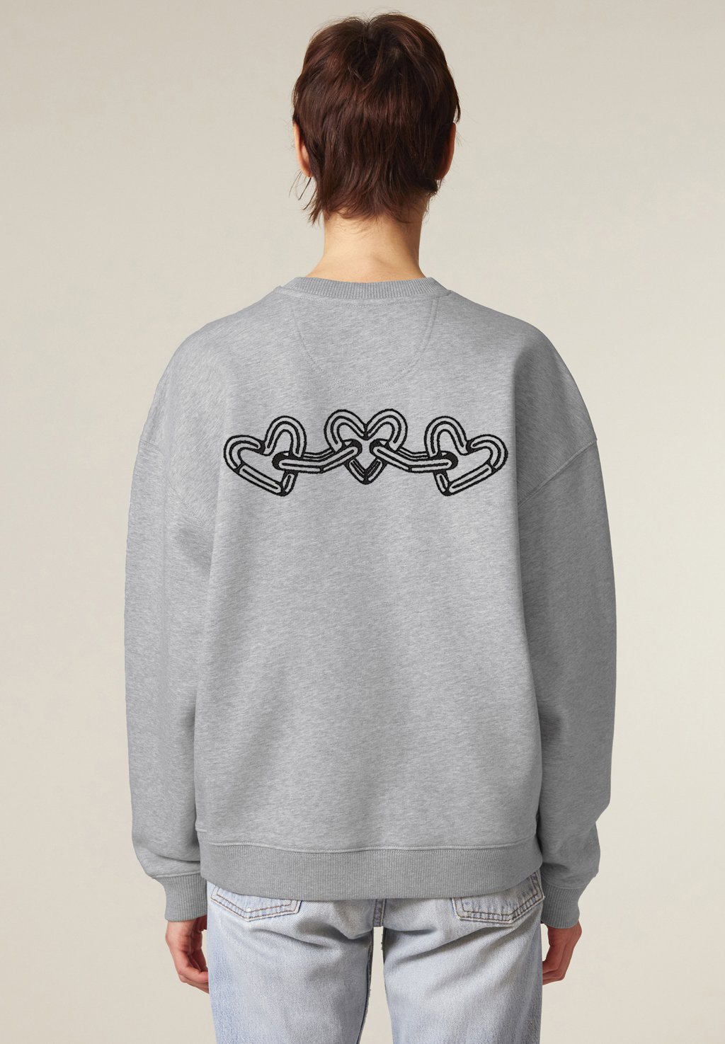 

Толстовка CHAINS BACK EMBROIDERY UNISEX Mira Paris, пятнистый серый