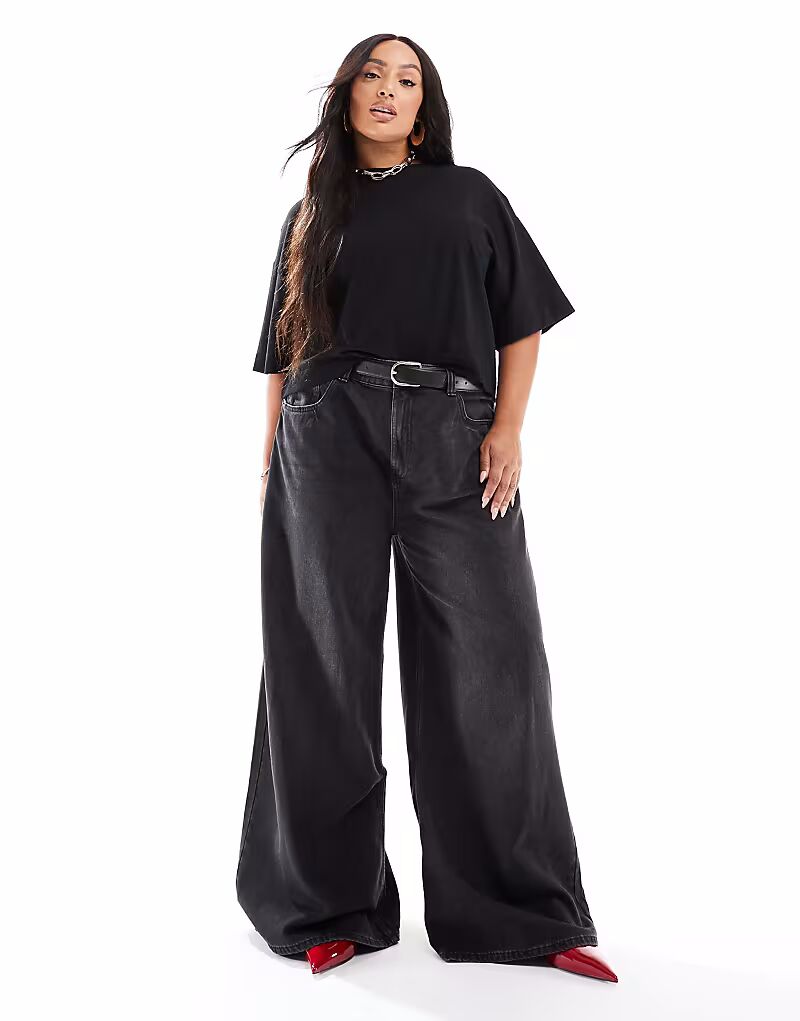 

Джинсы широкого кроя Curve черного цвета Asos Curve