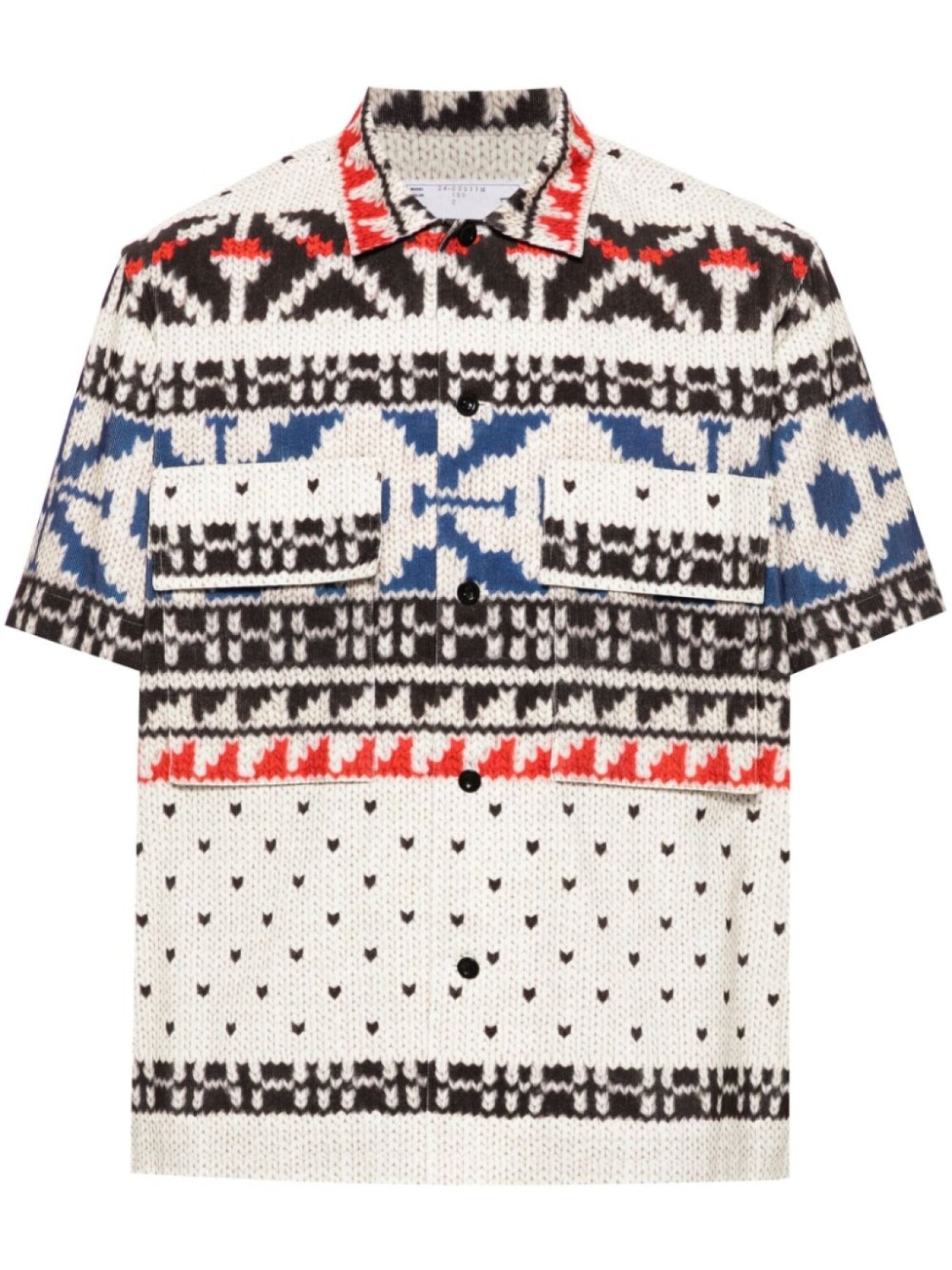 

Sacai рубашка с абстрактным узором, черный